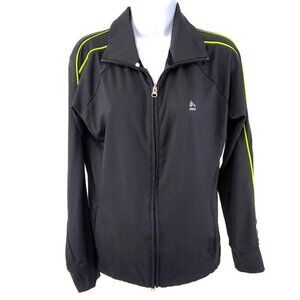 RBX Reebok Athletic Women's Zip Up Jacket Gray with Stripe Down Sleeve Size Med